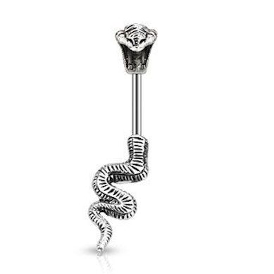 Bauchnabelpiercing aus Chirurgenstahl mit einer Kobra