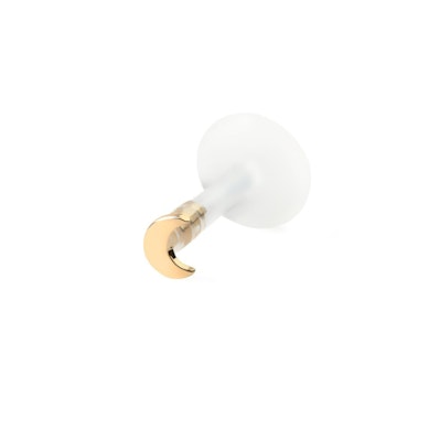 Labret aus 14 Karat Gold mit Halbmond