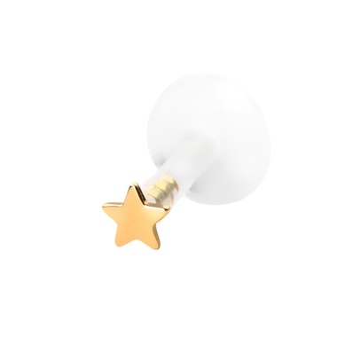 Labret aus 14 Karat Gold mit Sternspitze
