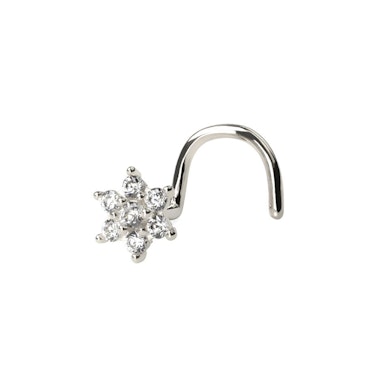 Nasenschraube aus 14 Karat Gold mit Blume