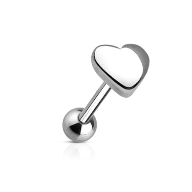 Zungenpiercing mit einem Herz