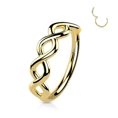 Ring aus 14 Karat Gold mit Scharnier und Infinity Twist