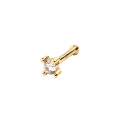 Nasenstecker aus 14 Karat Gold mit facettengeschliffenem Stein