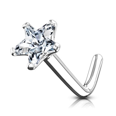 Nasenpiercing aus 14 Karat Gold mit Sternenstein