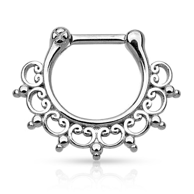 Septumpiercing aus Chirurgenstahl mit Ornamenten im Design