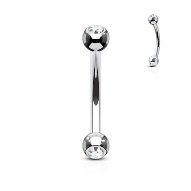 Gebogener Stab aus Titan mit Steinen