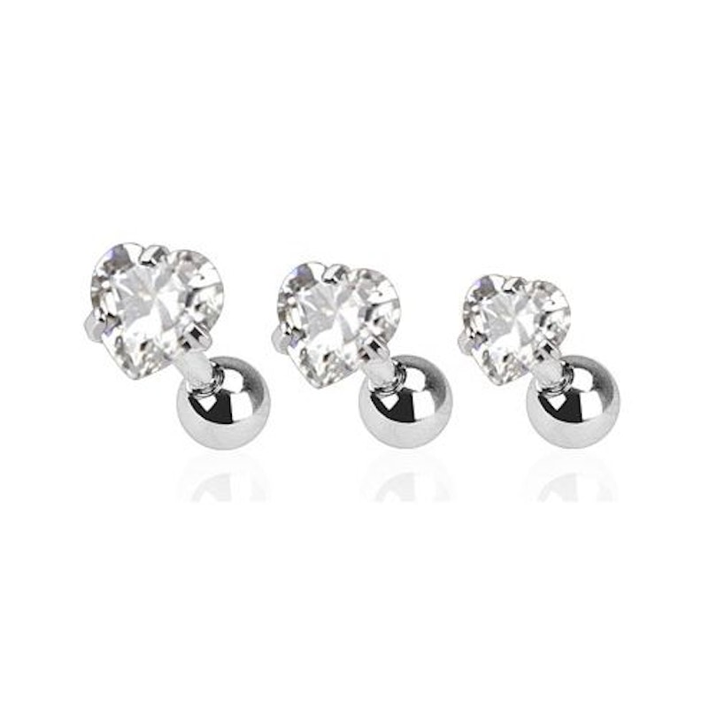 Set aus Ohrpiercings mit einem Herzstein Körperschmuck - Deutschland