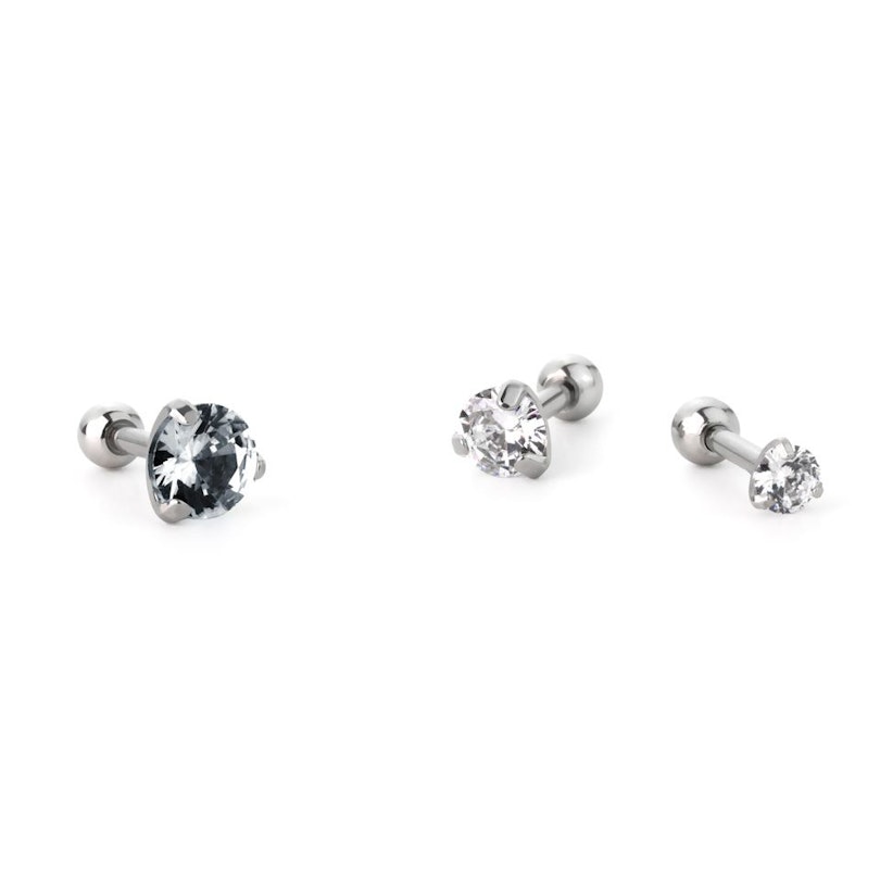 Set aus Ohrpiercings mit einem runden Stein Körperpiercing - Deutschland