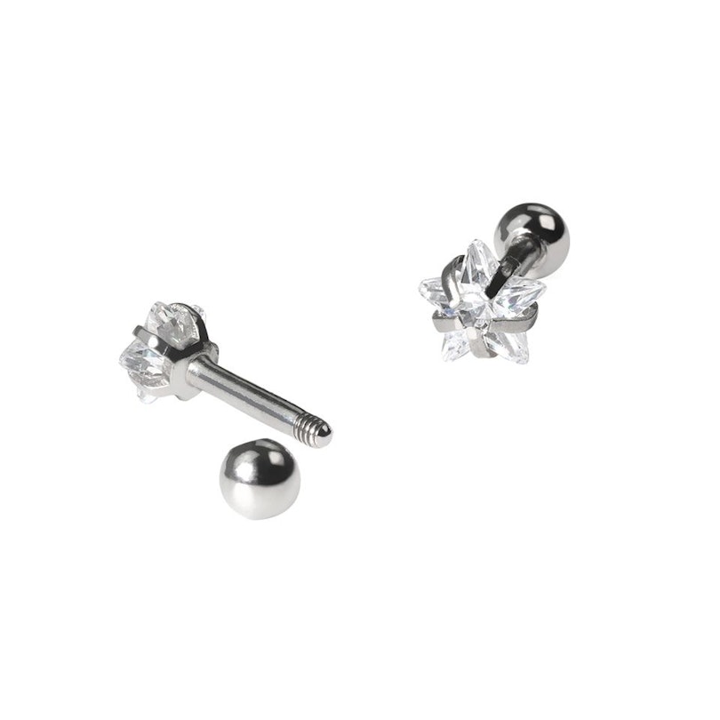 Set aus Ohrpiercings mit einem Sternenstein Piercingschmuck - Deutschland