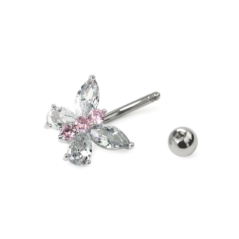 Bauchnabelpiercing mit einem Schmetterling aus Kristallen Körperpiercing - Deutschland
