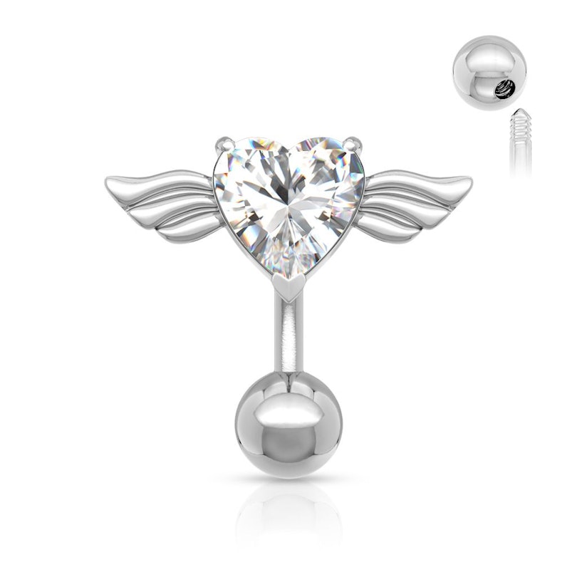 Bauchnabelpiercing mit einem Herz samt Flügeln Piercingschmuck - Deutschland