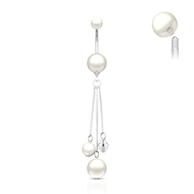 Bauchnabelpiercing mit Acryl-Perlen