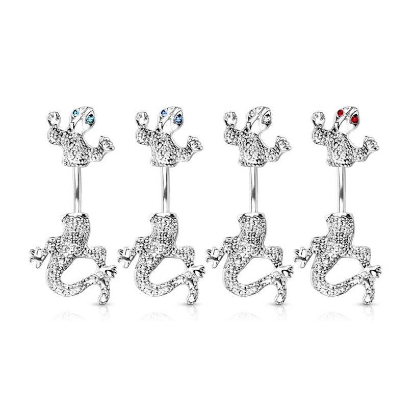 Bauchnabelpiercing mit einer Eidechse Körperschmuck - Deutschland