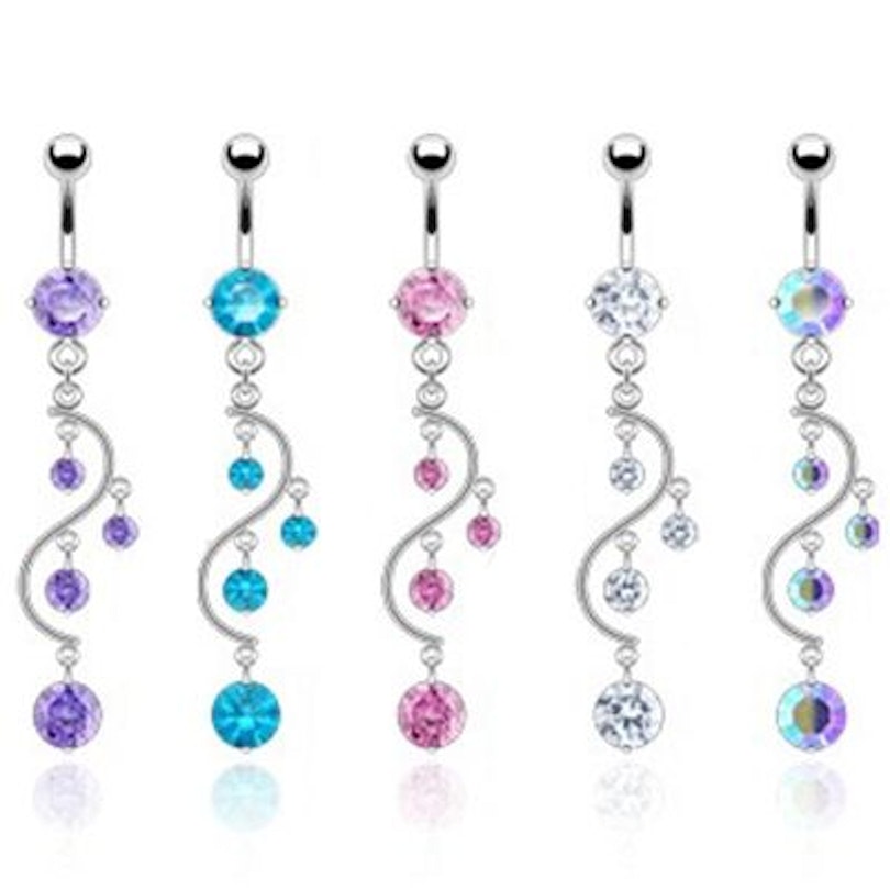 Bauchnabelpiercing mit Steinen in S-Form Piercingschmuck - Deutschland