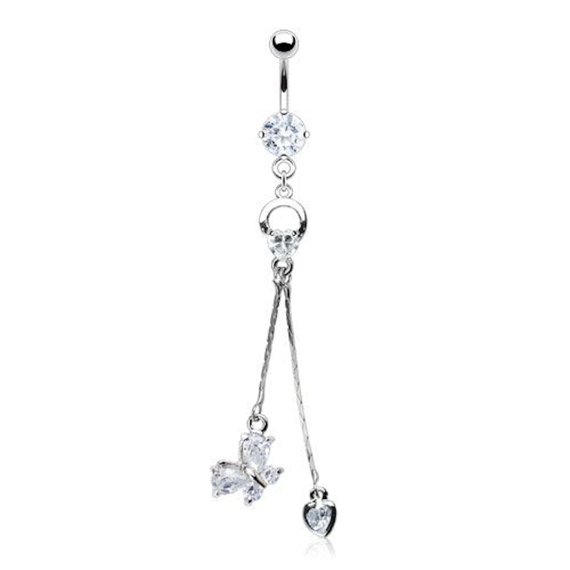 Bauchnabelpiercing mit einem Herz und einem Schmetterling Piercings - Deutschland