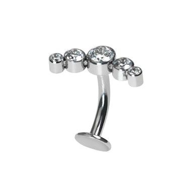 Floating Bauchnabelring mit Schmucksteinen