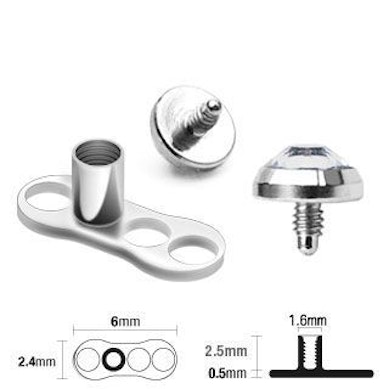 Dermal Anchor Paket mit Basis und Top.