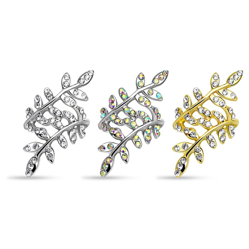 Earcuff mit steinbesetzten Blättern Körperschmuck - Deutschland