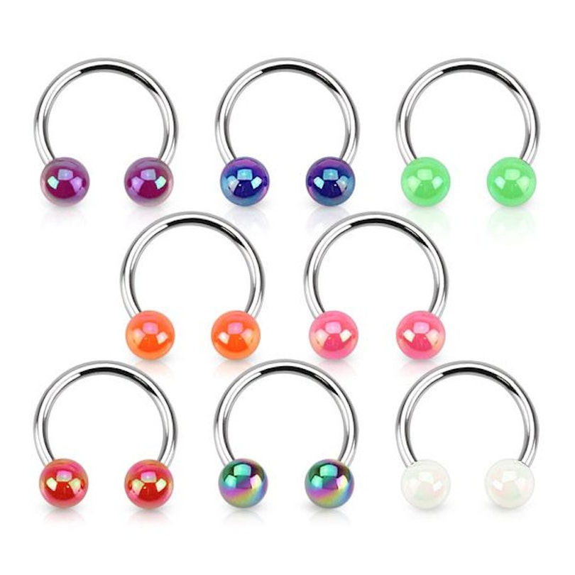 Hufeisen mit metallischen Acrylkugeln Piercingschmuck - Deutschland