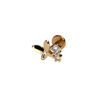 Labret mit Schmetterling und Schmucksteinen