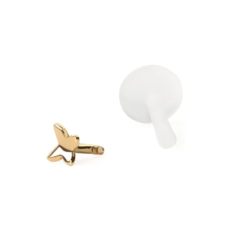 Schmetterlings Labret aus 14 Karat Gold mit PTFE Stab Piercing - Deutschland
