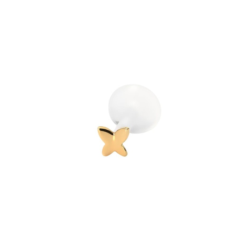 Schmetterlings Labret aus 14 Karat Gold mit PTFE Stab Piercingschmuck - Deutschland