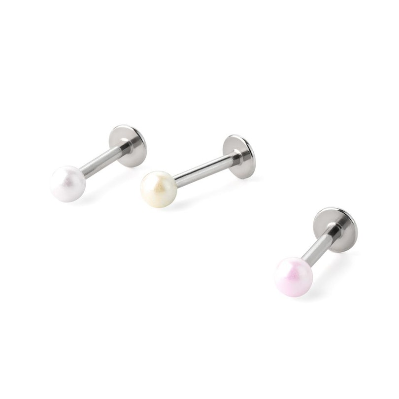 Labret mit einer Perlenkugel aus Acryl in vielen Farben Piercings - Deutschland