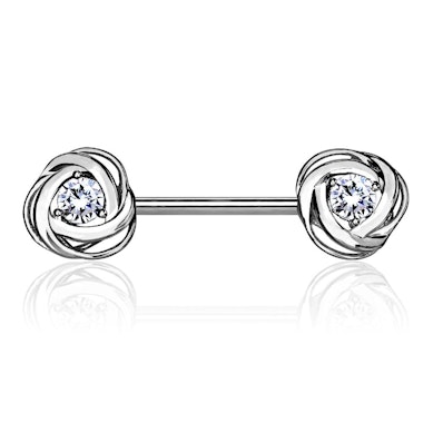 Brustwarzenpiercing mit Steinen in Rosen