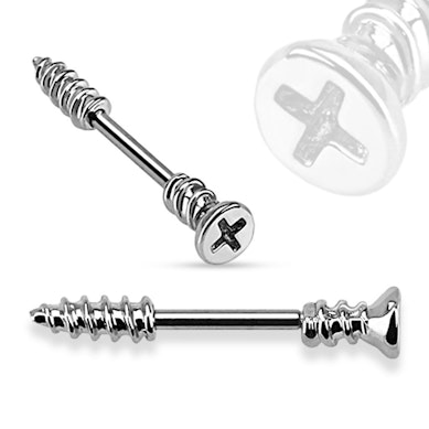 Brustwarzenpiercing in Schraubenform