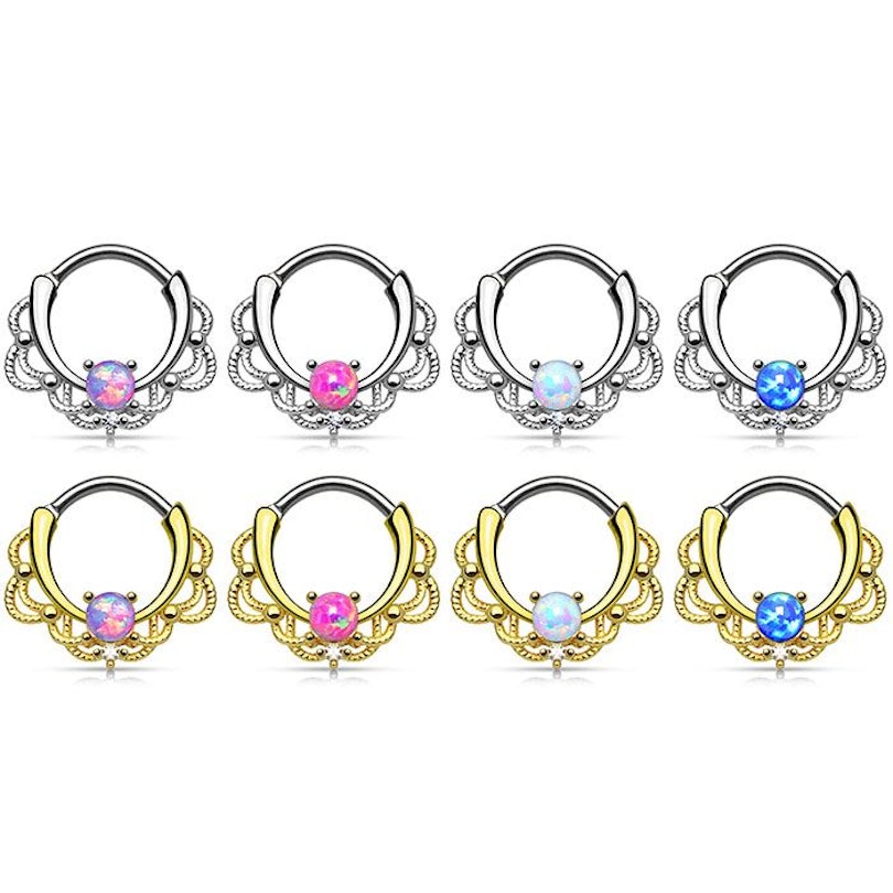 Septumpiercing mit Opalstein und Kettendesign Körperschmuck - Deutschland