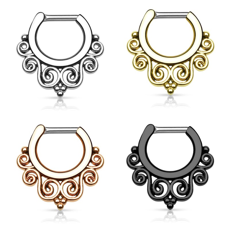 Septumpiercing mit verschnörkelten Design Körperschmuck - Deutschland