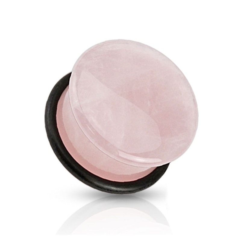 Plug aus Rosenquartz mit einem O-Ring Piercingschmuck - Deutschland