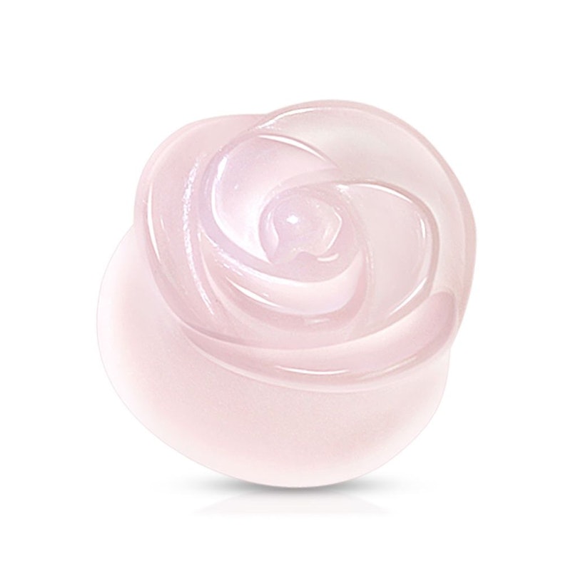 Plug aus Rosenquartz mit einer Rose Körperpiercing - Deutschland