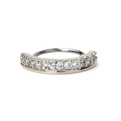 Twist Ring mit Halbkreis und Steinen