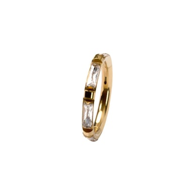 Titanring mit Baguette-Schliff-Steinen