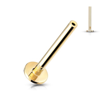 Push-In Labret aus 14 Karat Gold
