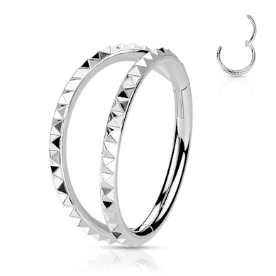 Doppelter Scharnierring mit Pyramidenschliff