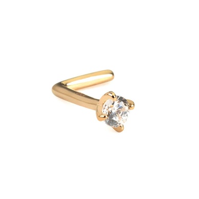 Nasenpiercing aus 14 Karat Gold mit rundem Stein