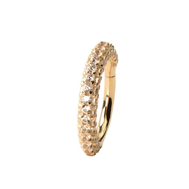 Scharnierring aus 14kt. Gold mit rundem CZ-besetztem Rand