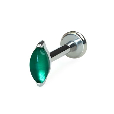Titan Labret mit natürlichem Schmuckstein