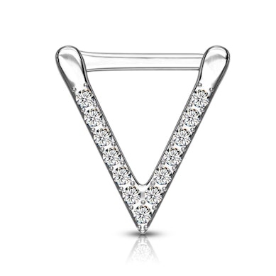 Dreieckiges und steinbesetztes Septumpiercing