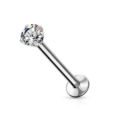 Push-in Labret mit eingefasstem Stein