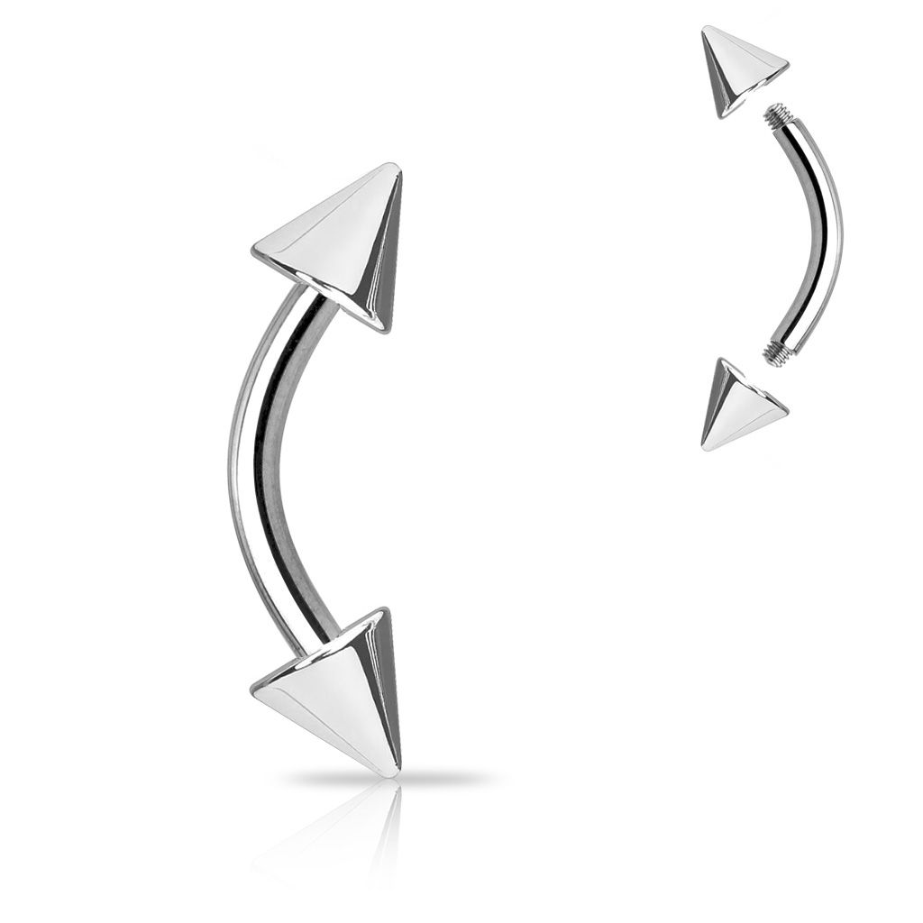 Gebogener Stecker mit Spikes aus Titan