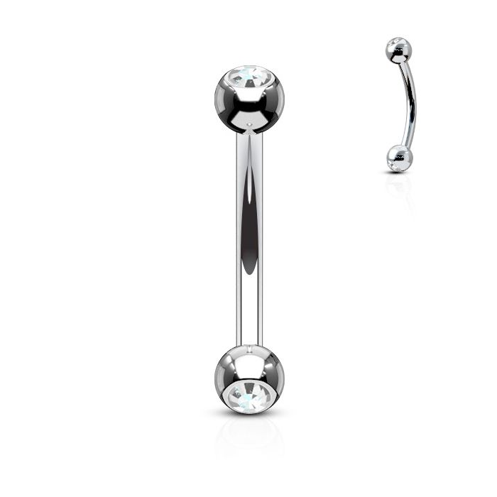 Gebogener Stab aus Titan mit Steinen