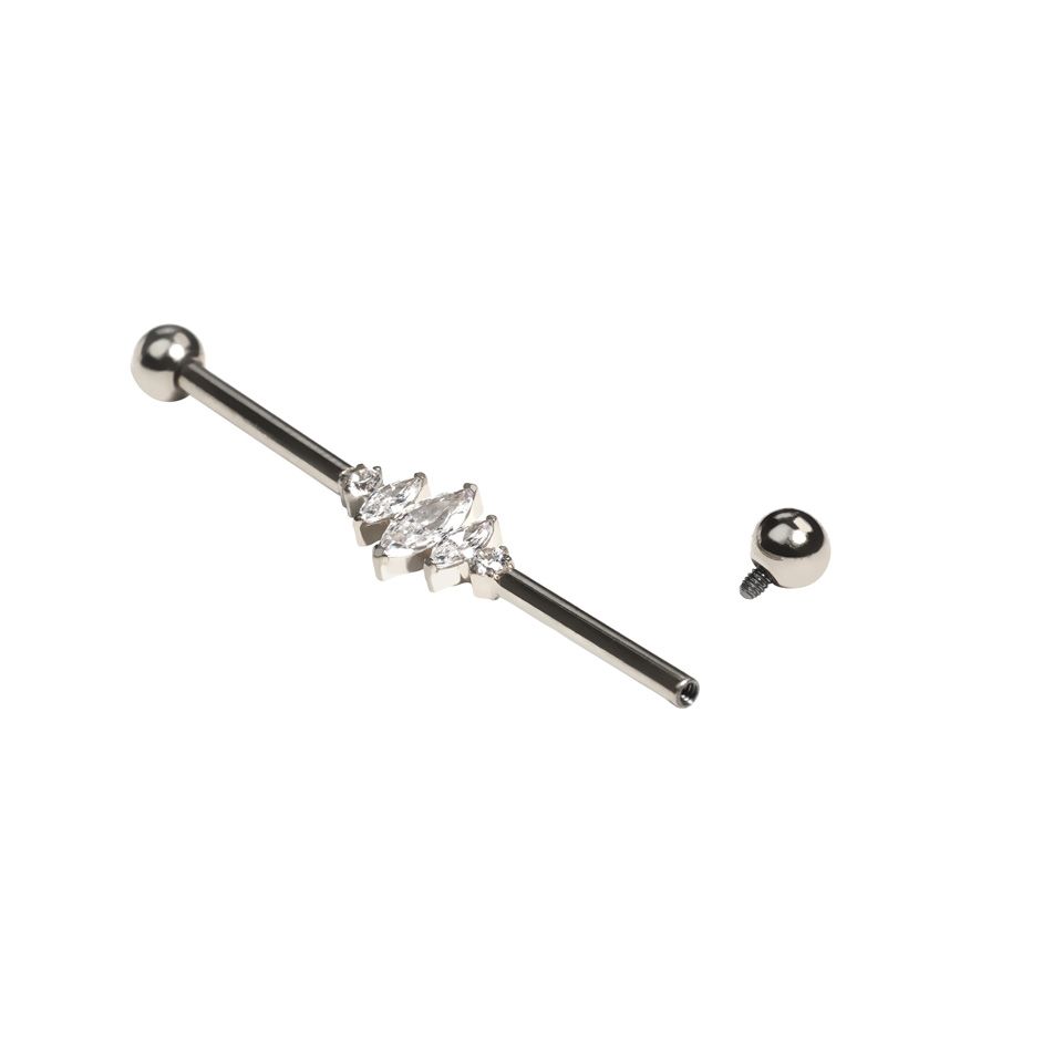 Titan-Industrialstab mit Marquise-Steine