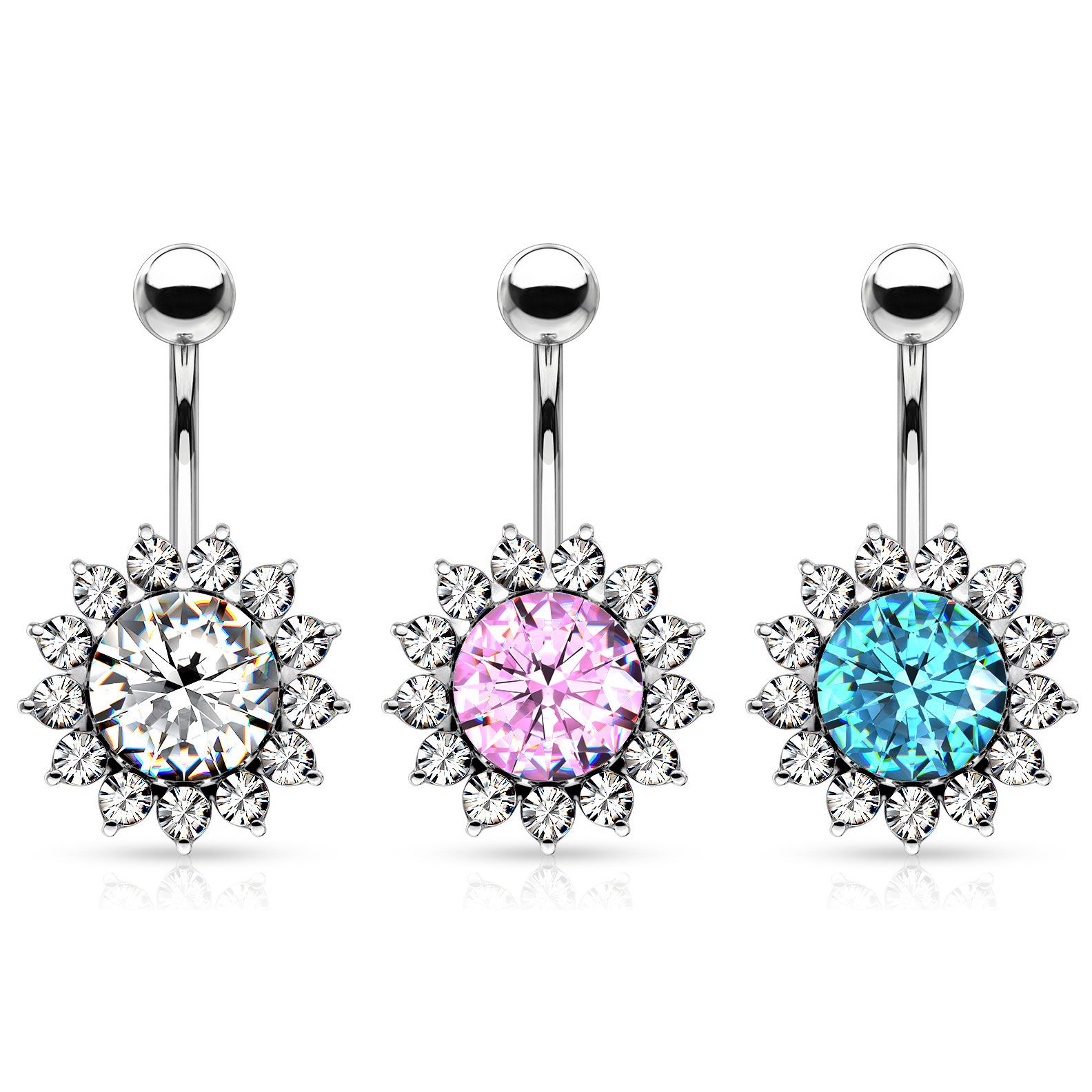 Bauchnabelpiercing mit Sonnenblume