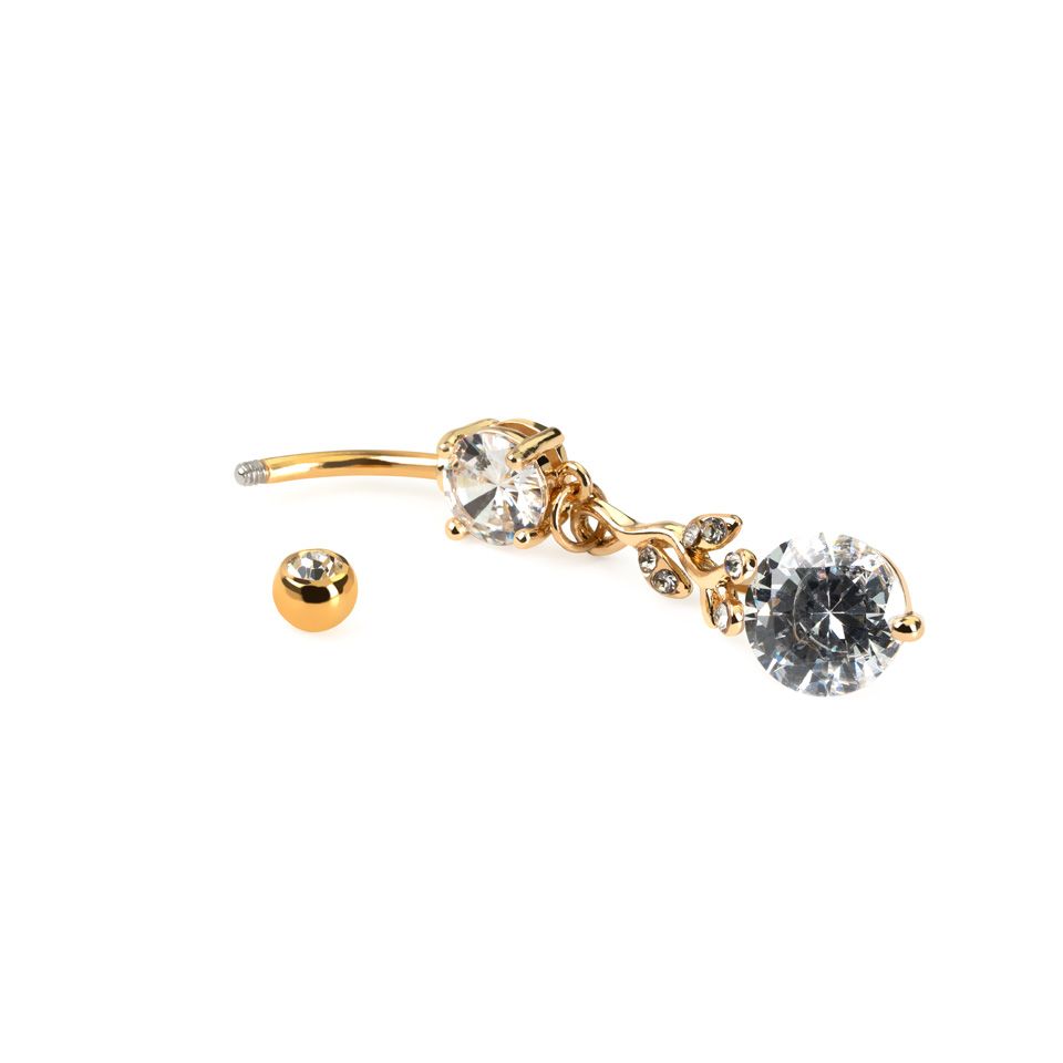 Bauchnabelpiercing mit verzweigten Anhänger und Steinen