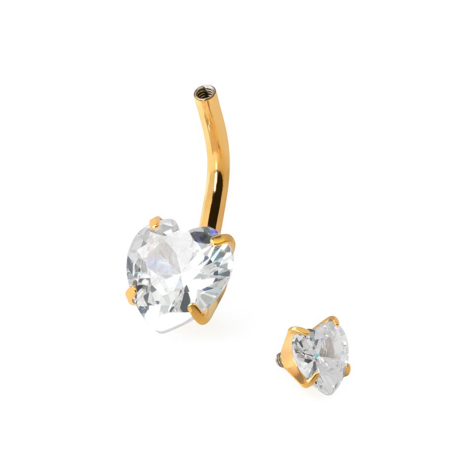 Bauchnabelpiercing mit Herzen und Innengewinde
