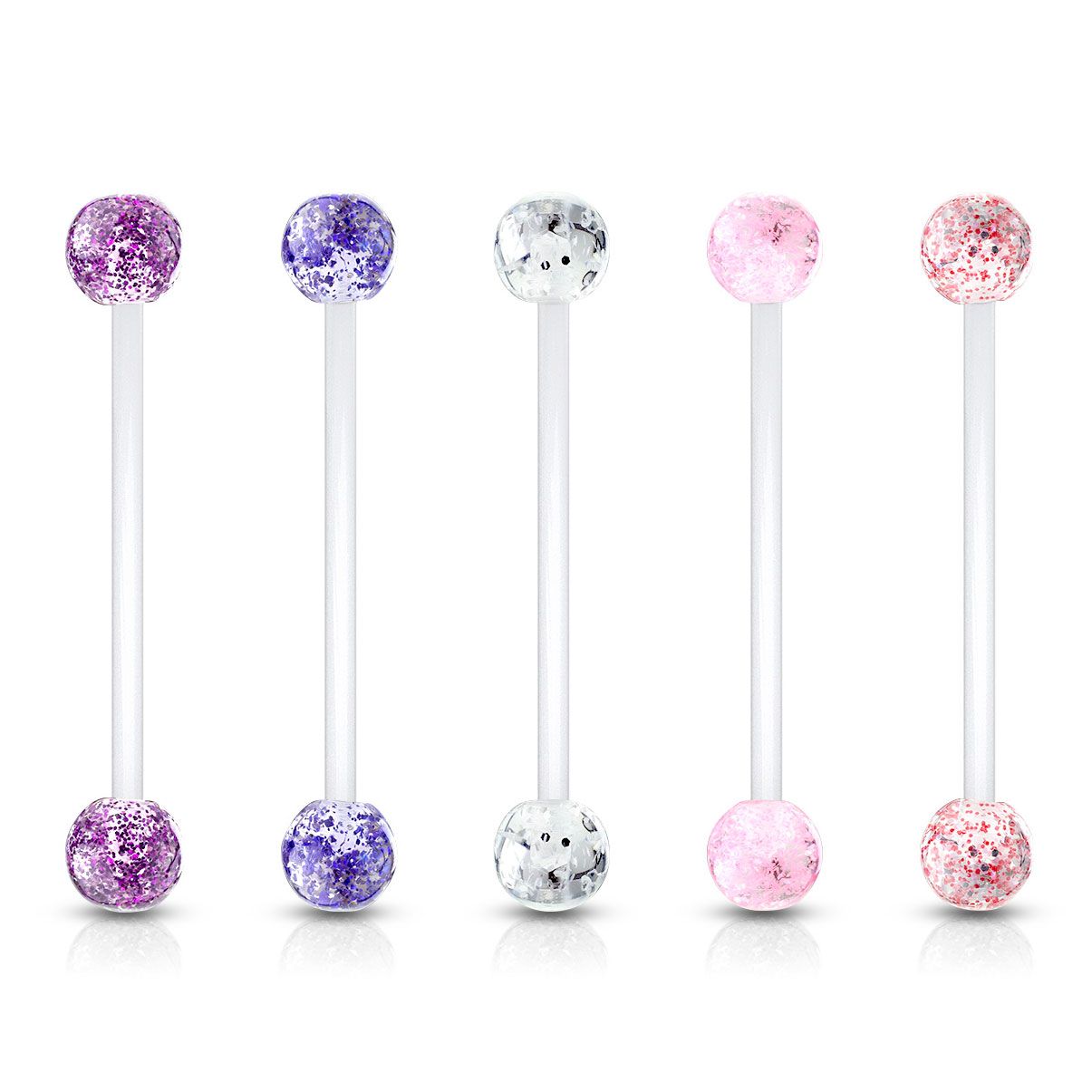 Bauchnabelpiercing für Schwangere mit Glitzerkugeln