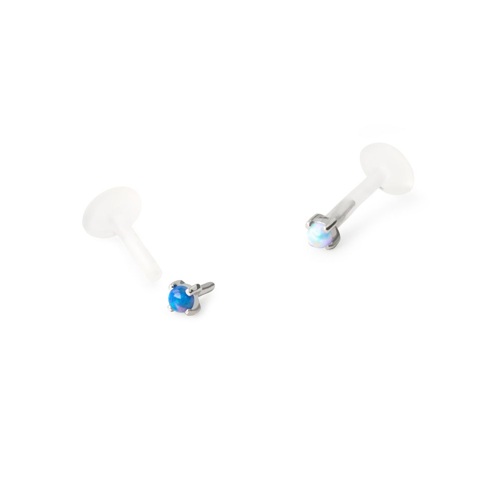 Labret aus 14kt. Gold mit Opalstein